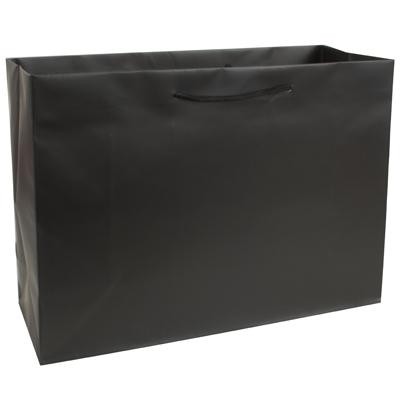 Stone Paper Black EuroTote Bag (16"x6"x12")