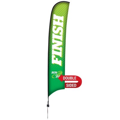 17' Premium Razor Sail Sign Flag, 2-Sided, Ground Spike