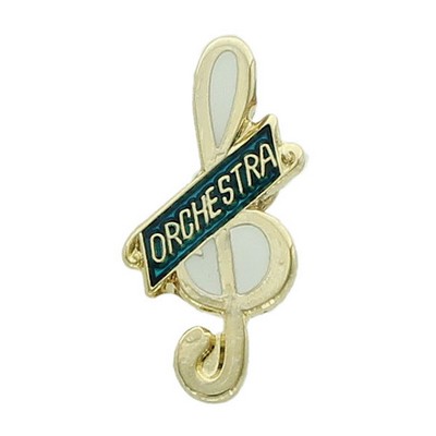 Music Award Enamel Treble Clef Pins w/Orchestra Bar