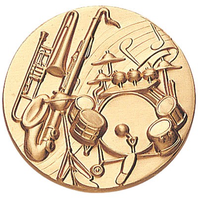 2" Music Jazz Stamped Medallion Insert Disc