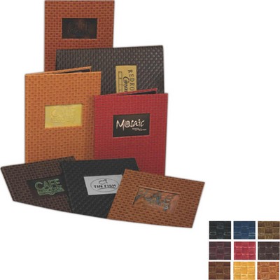Basket Weave Continuous Triple Panel 3 View Menu Cover (5 1/2"x11" Insert)