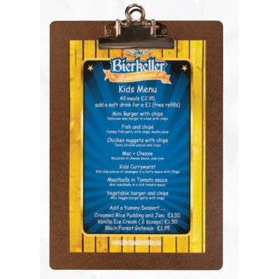 Metal Clip Board with Single Panel Menu Board (8 1/2"X14" Insert)