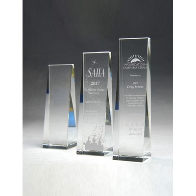 Slim Wedge Optic Crystal Award (2¾"x 9")
