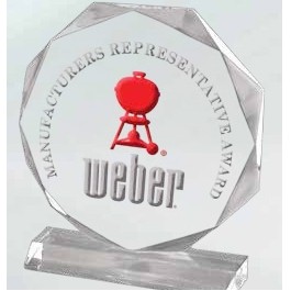 Clear Acrylic Octagon w/ Rectangular Base (8"x8.75")