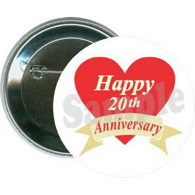 Wedding - Happy 20th Anniversary- 2 1/4'' Round Button