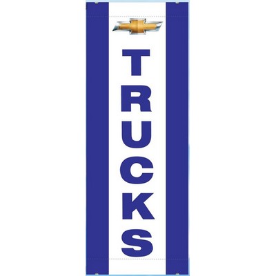 18 Oz. Chevy® Trucks Reinforced Vinyl 2-Sided Drape w/Vertical Stripes (3' x 8')