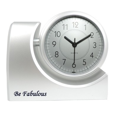 Swivel Head Desk Alarm Clock (Silver)
