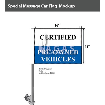 Certified Pre-Owned Car Flags 12x16 inch (Red)