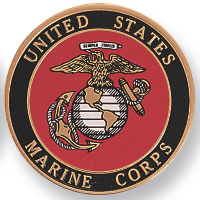 7/8" United States Marine Corps Etched Enamel Medallion Insert Disc