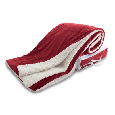 Micro Mink Sherpa Blanket - Red (Overseas)
