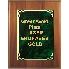 Cherry Plaque 7" x 9" - Green/Gold 5-1/8" x 7" Hi-Relief Plate
