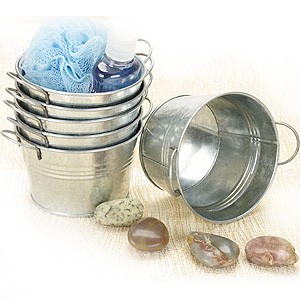 5" Mini Galvanized Pail w/Side Handles