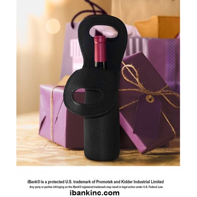 iBank ® Neoprene Wine Single Bottle Tote Bag