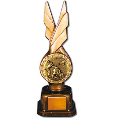 Stock Phoenix 9" Trophy with 2" Baseball 2 Coin and Engraving Plate