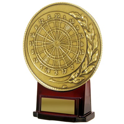 Stock 7" Medallion Trophy with 5 1/2" Darts Insert with Engraving Plate