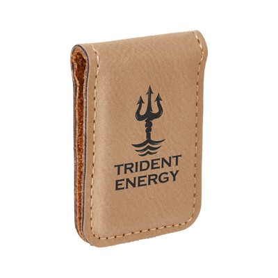 Leatherette Money Clip (Light Brown)