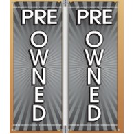 18 Oz. Vinyl Pole Banner Set - Double Pre Owned (3'x8')
