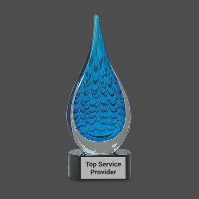Blue Raindrop Art Glass Award (12½")
