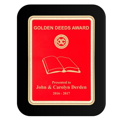 Red Plate Black Piano-finish Plaque w/Elliptical Edge (9"x12")