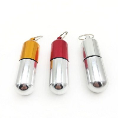 Metal Pill Box with Keychain