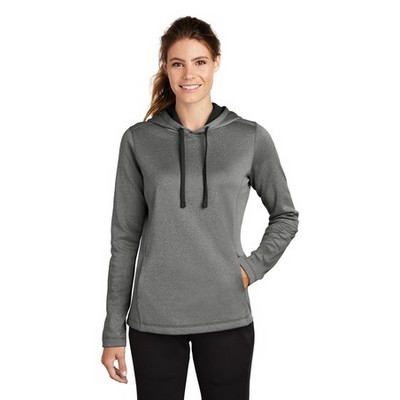 Sport-Tek ® Women's PosiCharge ® Sport-Wick ® Heather Fleece Hooded Pullover.