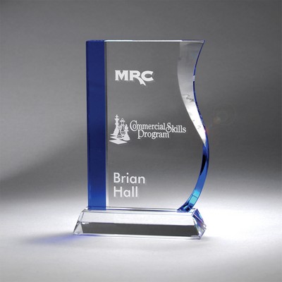 Cobalt and Clear Optic Crystal Ribbon (Small)