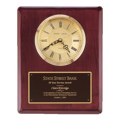 RUSH AWARD/Rosewood Piano-Finish Clock Award (13")