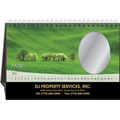 Reflections 2026 Mirror Desktop Calendar w/Gold Imprint