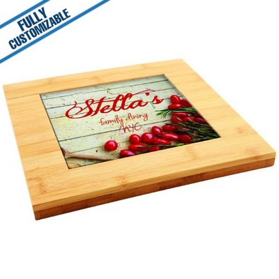 9X9" - Bamboo Trivet With Recessed Area For 6" Tile