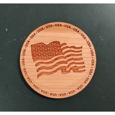 American Flag Hardwood Coasters