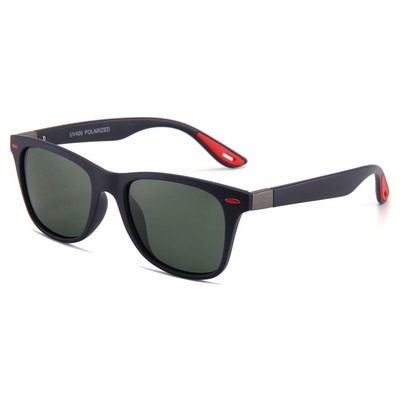 Recycled Sunglasses - Dark Green Lenses - Black Frames