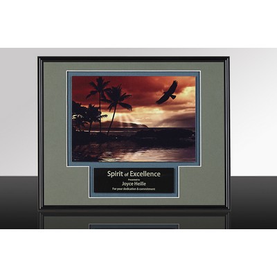 LUSTER: Framed Metal Wall Award w/Black Metal Frame