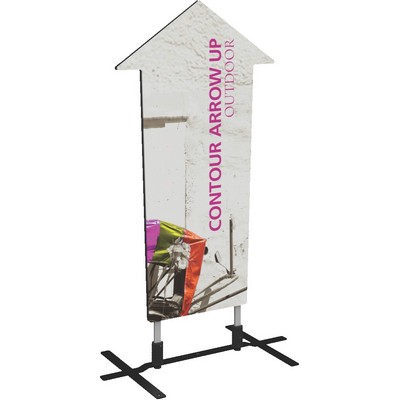 Contour Single-Sided Outdoor Sign Arrow Up w/Plate Base