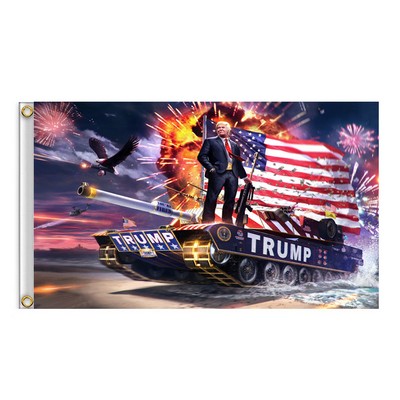 Trump Tank Flag 2020 President Banner 3 x 5'