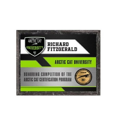 9" x 12" Full Color Value Plaque - Black Marble Panel