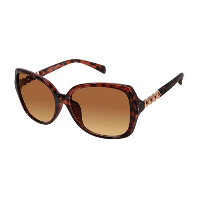 U.S. Polo Assn. Women's Tortoise Brown/Tan Glam Sunglasses
