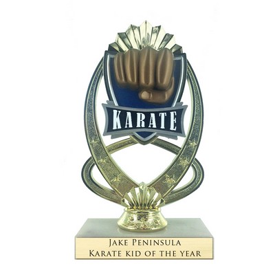 7 ¼" Full Color Modeled Karate Trophy w/Marble Base