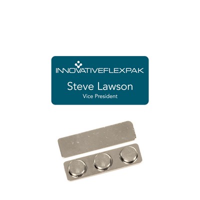 Name Badge -Blue Teal Plastic- 1.5X3 Laser Engrave To White