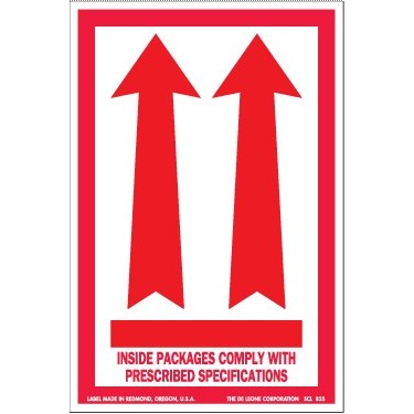 Red Arrow Labels - 4" x 6"