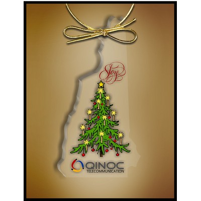 New Hampshire Ornament in Clear Acrylic