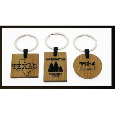 Square Bamboo Key Tag