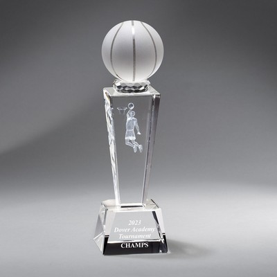 Male Basketball Crystal Column with Ball