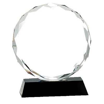 Round Facet Crystal Award, 7"