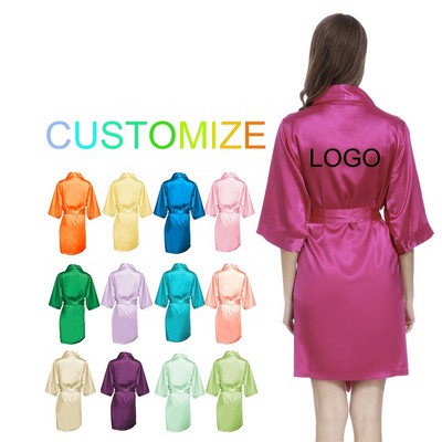 Kimono Style Satin Robe