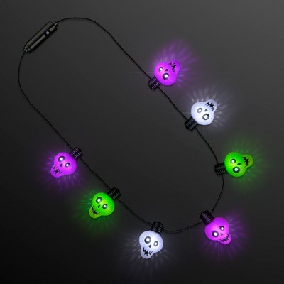 Zombie Skulls LED Jumbo String Lights Necklace - BLANK