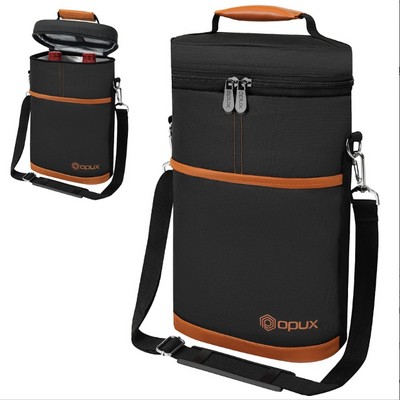 2 Bottle Wine Carrier Tote Insulated Wine Cooler Bag