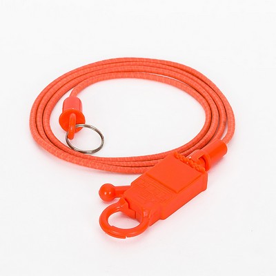 30" Length Nylon Stretch Lanyard 3.5 mm Dia. 777 Shape Clasp Bungee Cord