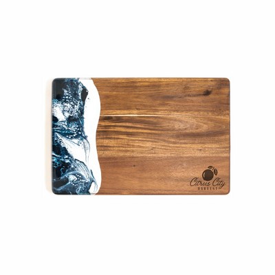 Acacia Breadboard Navy White Metallic