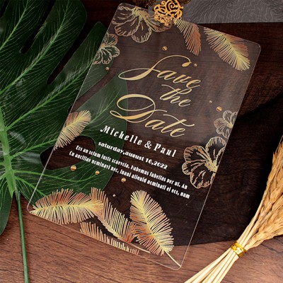 Custom Full Color Printed Clear Acrylic Invitations - 5" x 7"