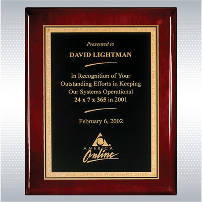 Rosewood Piano Finish Plaque w/Florentine Plate (7" x 9")